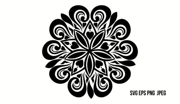 Black Art Nouveau Blossom Design