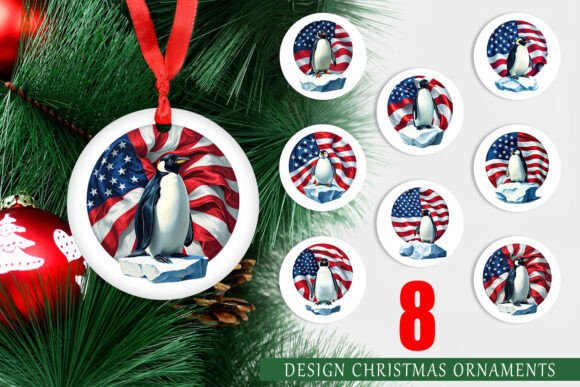 Celebrating Year-Round Festivities with Ornament Penguin 4th of July and Christmas Designs