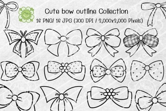 Cute Bow Outline Collection: Creative Uses