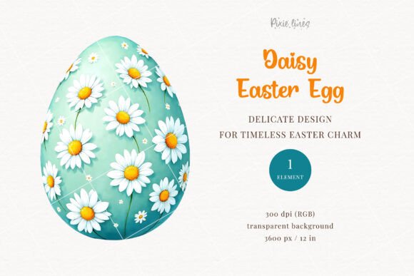 Easter Egg Decorated with Daisy Flower: A Spring Design Essential