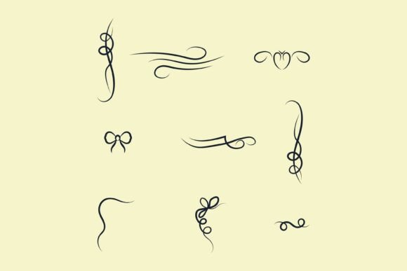 Elegant Swirl Elements – Hand-Drawn: Elevating Design with Timeless Flourishes