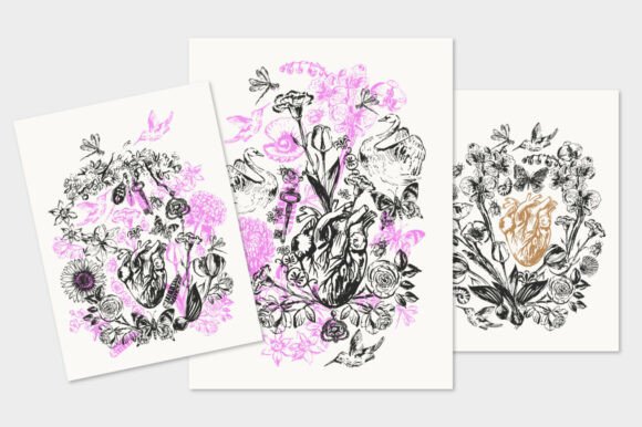 Elevating Brand Aesthetics with the Heart and Flowers Print Set: A Strategic Asset for Modern Creators