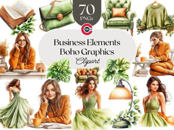 Elevating Digital Design: The Strategic Value of the Beautiful Happy Girl, Boho Planner PNG Collection