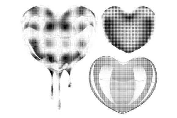 Evaluating 3 Black Halftone Doted Hearts for Modern Design Workflows