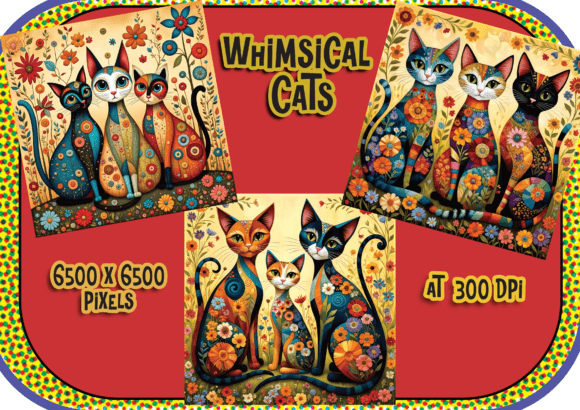 Floral Feline Friends: A Guide to Whimsical Folk Art Illustrations
