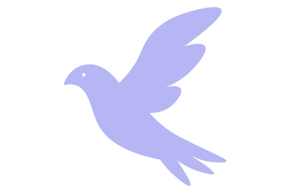 Flying Winged Dove Silhouette in Decor