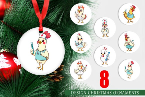 Nurse Chicken Ornaments: Festive Holiday Decor