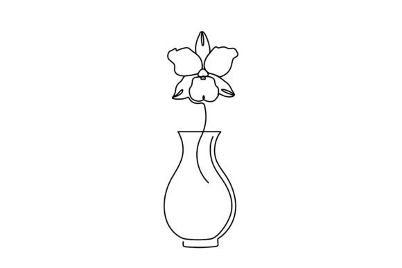 One Single Line Drawing of Vase Flowers: Integrating Minimalist Art into Modern Design Workflows