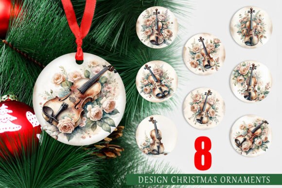 Ornament Antique Violin: Elegant Holiday Decor