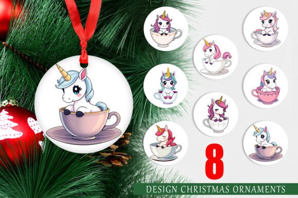 Ornament Teacup Unicorn Designs