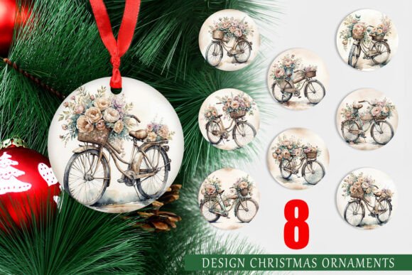 Ornament Vintage Bike: Elevating Your Holiday Decor with High-Quality Printable Designs
