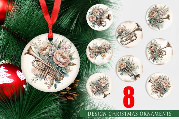 Ornament Vintage Trumpet: Elevating Holiday Decor with Printable Designs