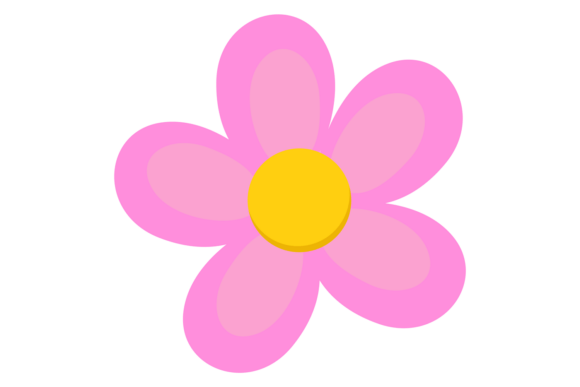 Pink Flower Icon. Natura Bloom. Decorative Element Isolated on White Background EPS, JPG, SVG, Transparent PNG