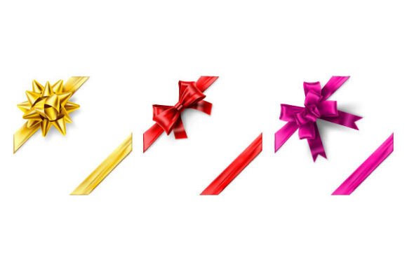 Realistic Ribbon Bow Corner. Gift: Elevating Your Packaging Design with Precision