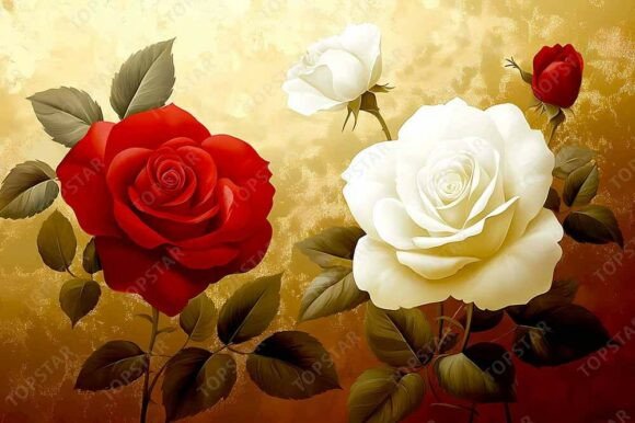 Red and White Roses Vintage Art Guide