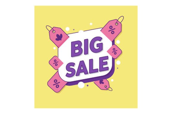 Strategic Visual Communication: Leveraging Big Sale Discount Tags Purple and Pink O for Impactful Marketing