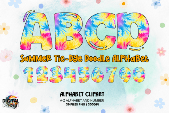 Strategic Visual Communication with Summer Tie-Dye Doodle Alphabets PNG