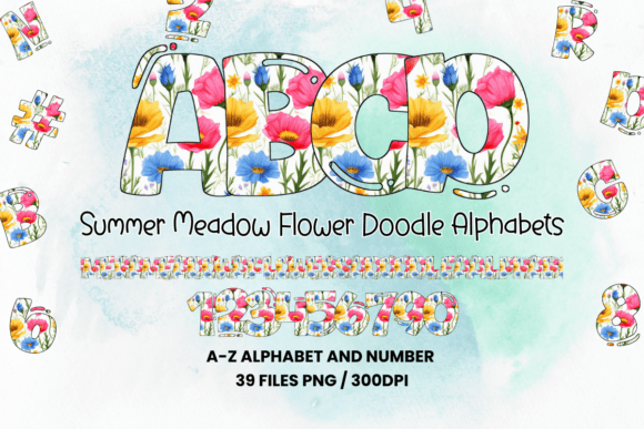 Summer Meadow Flower Doodle Alphabets: Blending Nature and Typography for Modern Design