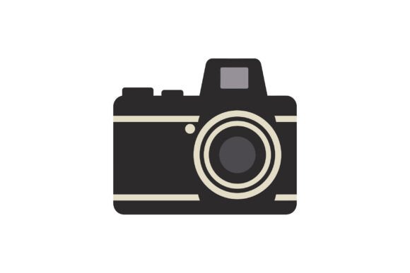 Vintage Black Camera Vector Art